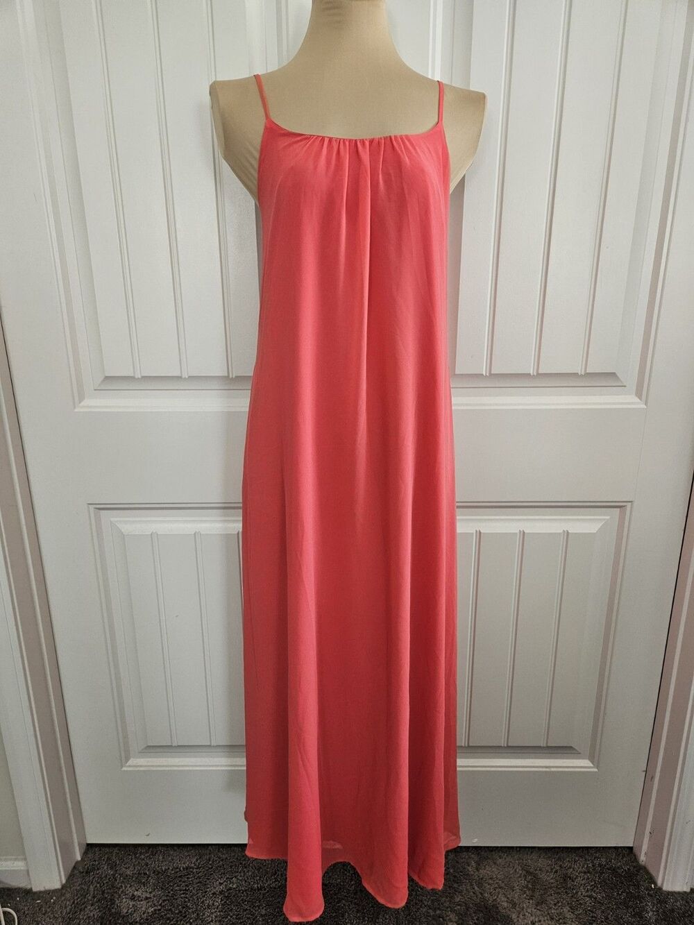 Sam Edelman Trapeze Maxi In Flamingo W/ Pockets Sz S Chiffon Adjustable Straps